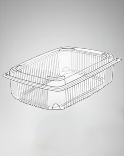 Barquette plastique chaleur à couvercle charnière - Lot de 50/-20°C +120°C