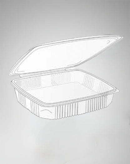 Barquette plastique chaleur à couvercle charnière - Lot de 50/-20°C +120°C