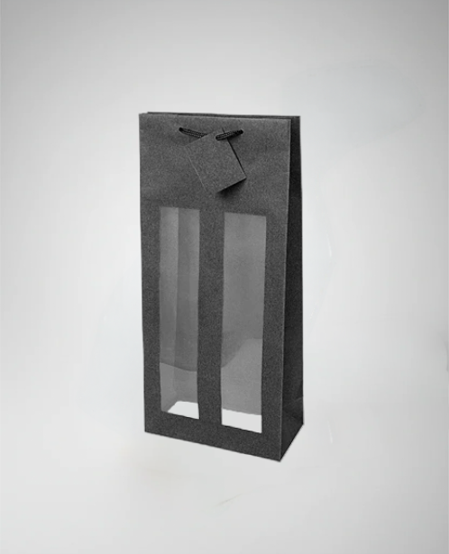 Sac kraft fenêtre pour bouteilles brun/noir-Lot de 100