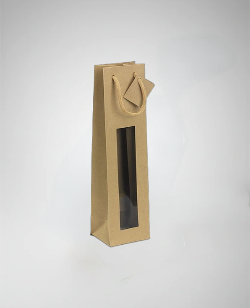 Sac kraft fenêtre pour bouteilles brun/noir-Lot de 100
