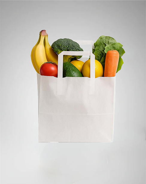 Sac de transport kraft  poignées plates- Lot de 250