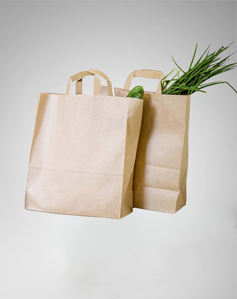 Sac de transport kraft  poignées plates- Lot de 250